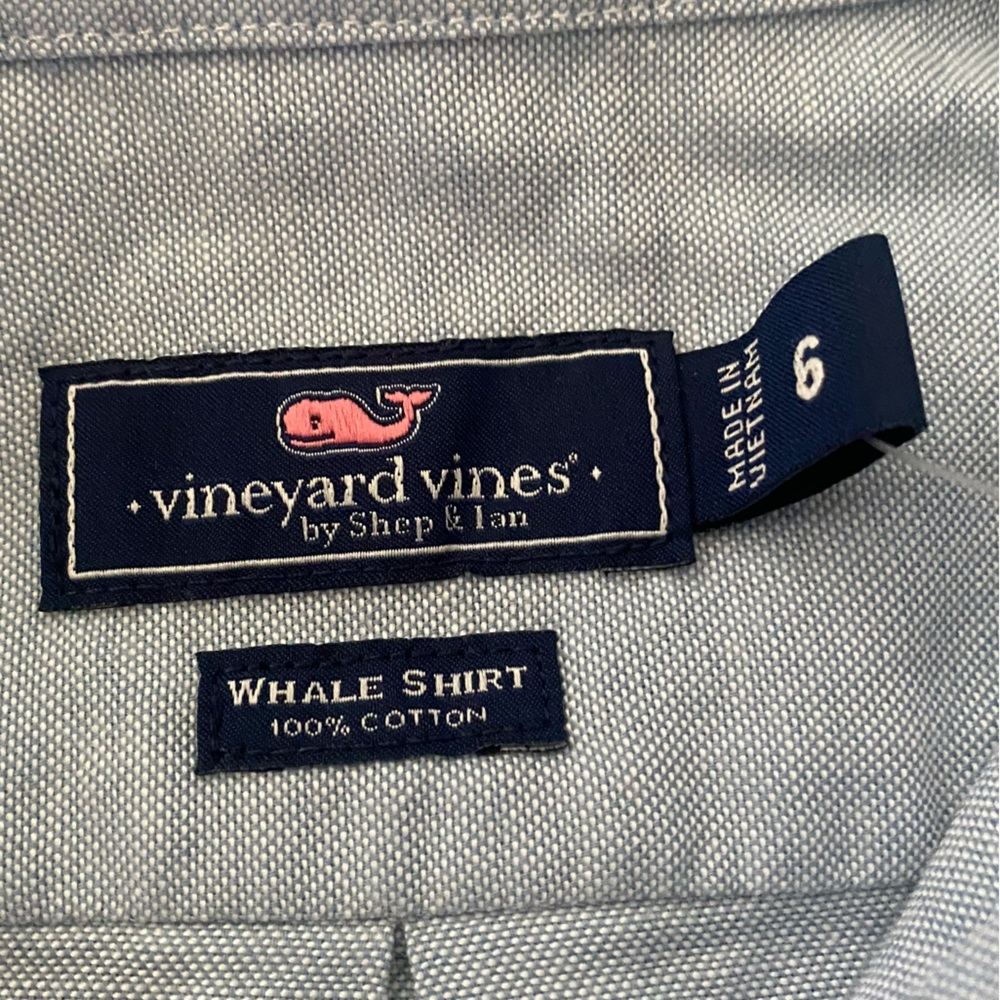 Vineyard Vines Boys Light Blue Oxford Button-Down Shirt - Picture 8 of 9
